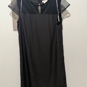 Elegant Black Sheer Sleeve Dress